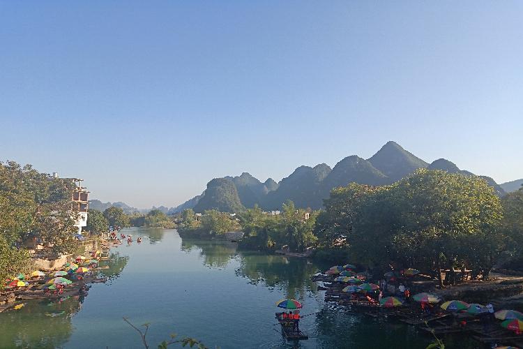 康辉旅游网<惠.赏花><春恋四城>广西恭城陶庄笔架峰、泛舟桂江风光、逍遥楼、贺州温泉4天