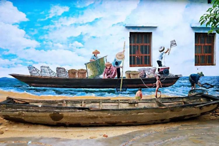 康辉旅游网广州往返新会石板沙、七彩缤纷童话彩虹村、品河鲜宴 1天