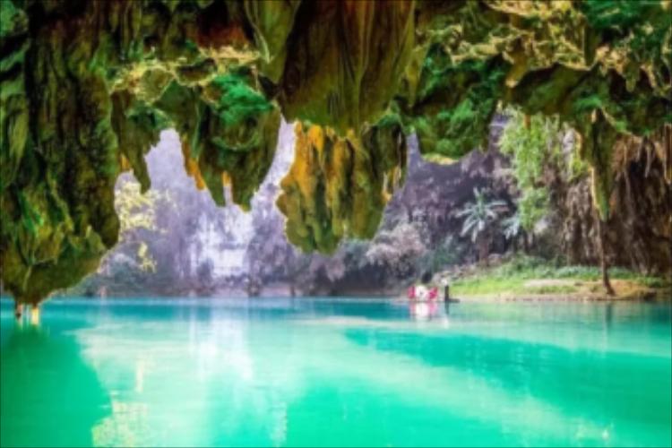 康辉旅游网广州往返广西蓝梦三门海ZM 都安澄江河+三门海+歌娅思谷+洞天酒海动车4天